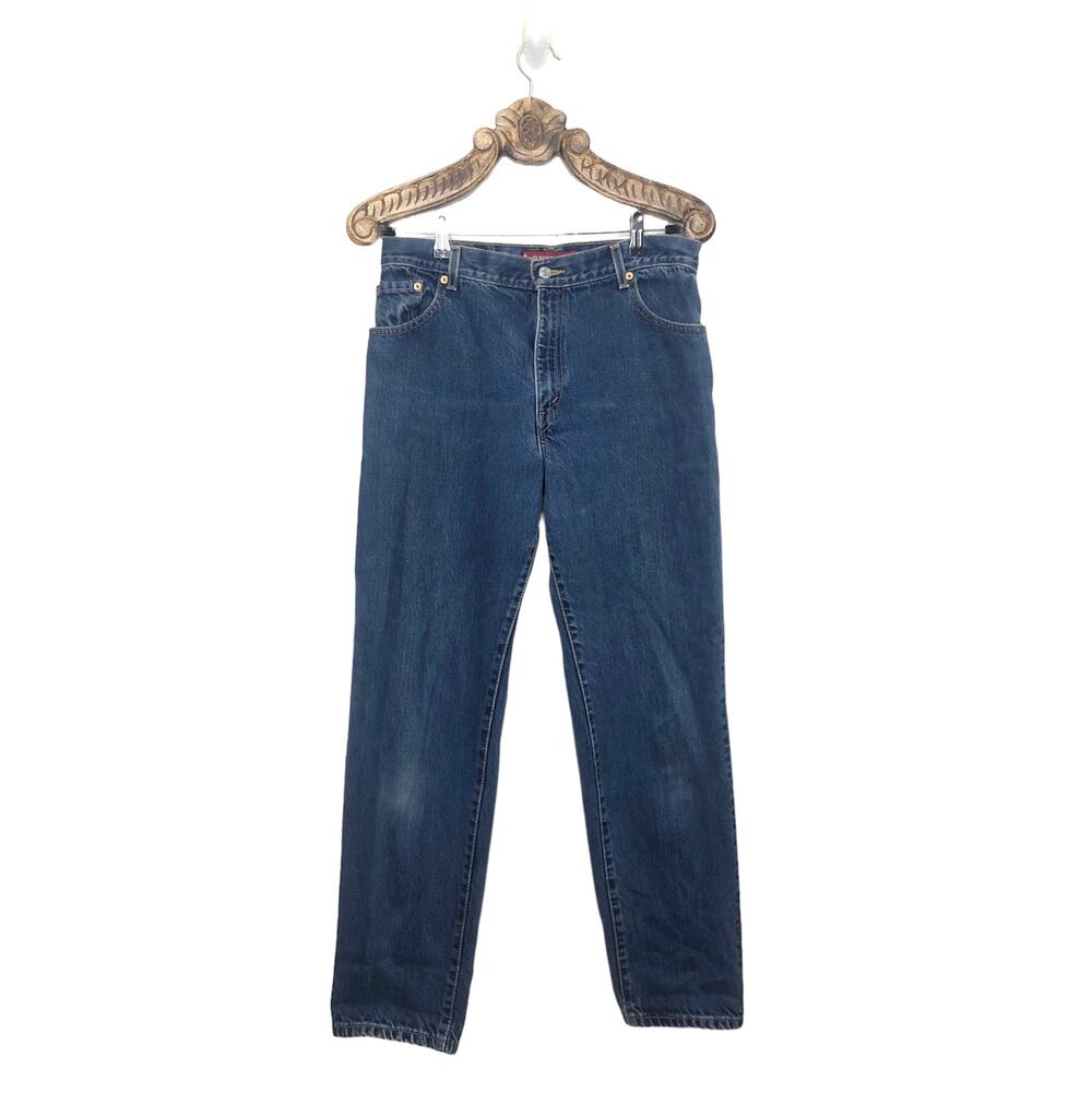 Levi 550 Jeans Tapered Leg High Rise Classic Relaxed Mom Jeans Blue Vintage 14